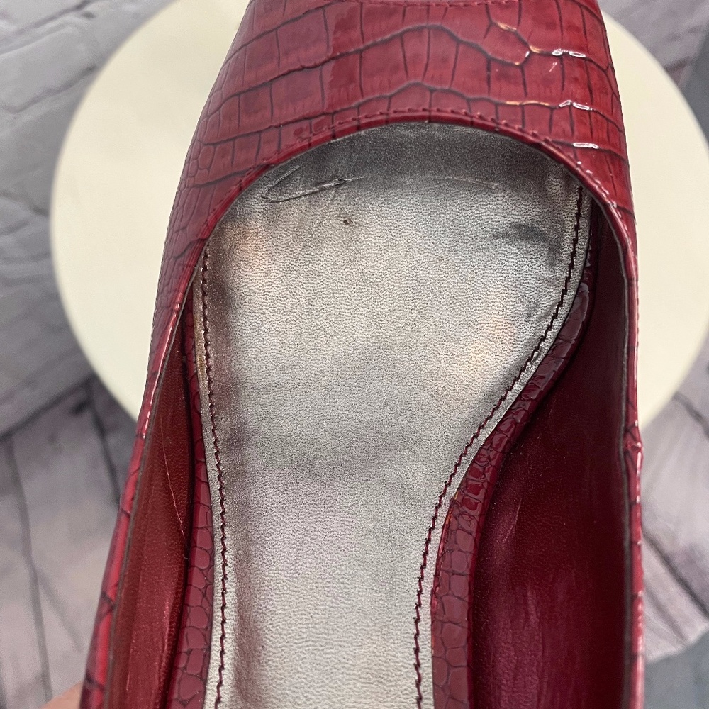 Fergalicious Deep Red Heels Patterned - image 4